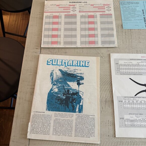 Rare 1977 Avalon Hill Submarine- A WWII Tactical Naval Battle  Unpunched! - Picture 5 of 11